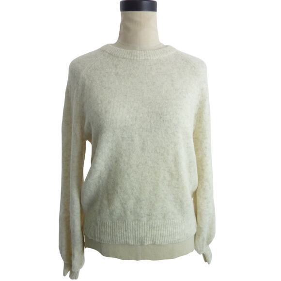 Reformation Wilfred Cashmere Wool Blend Sweater Ivory Beige Heather S - Picture 1 of 7